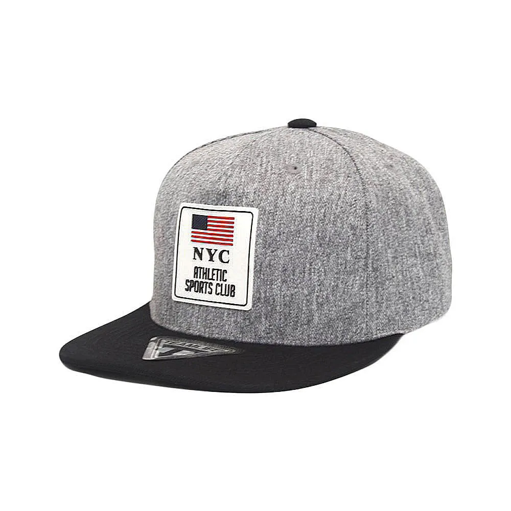 NYC Rubber Patch Snapback Hat Flat Brim Two Tone Hiphop Adjustable Baseball Cap TR21523